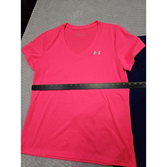 Under Armour Shirt Womens Large Pink & Blue Active Performance Short Sleeve - Picture 3 of 8